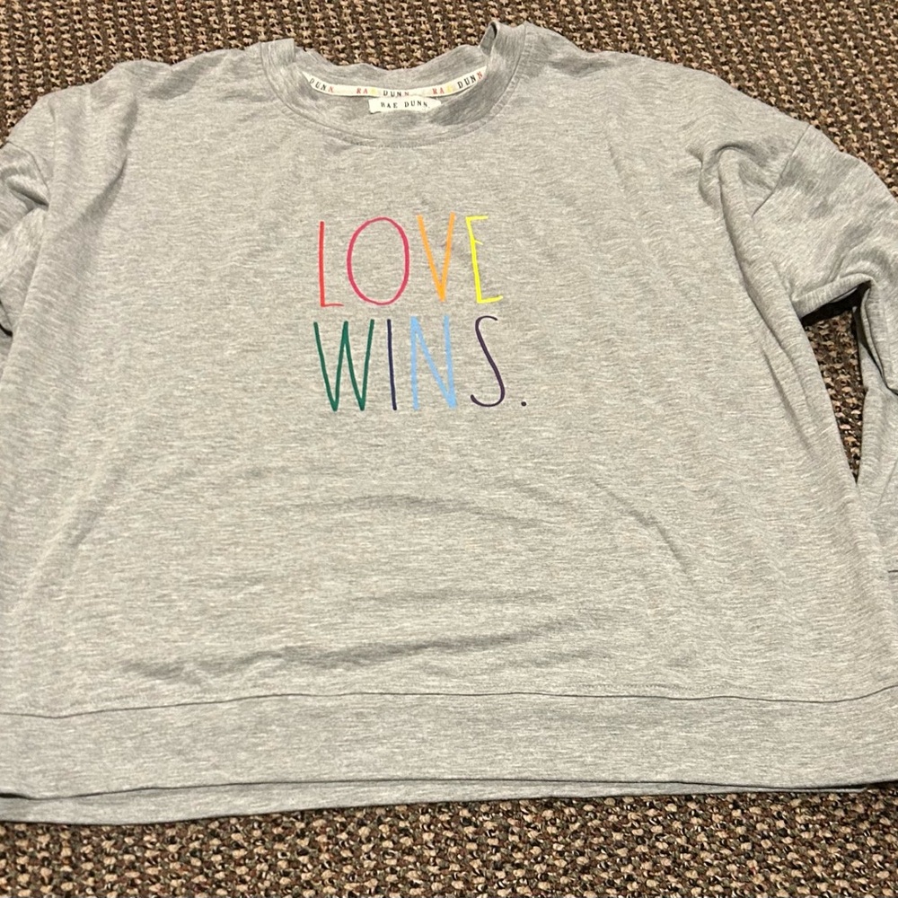 Zara Red and Gray Hoodie with Vibrant Love Wins Design